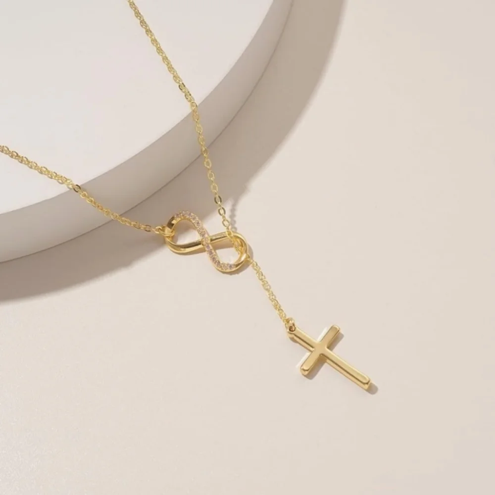 Cross 14K Gold Plated Cross Necklace - Picture 2 of 3